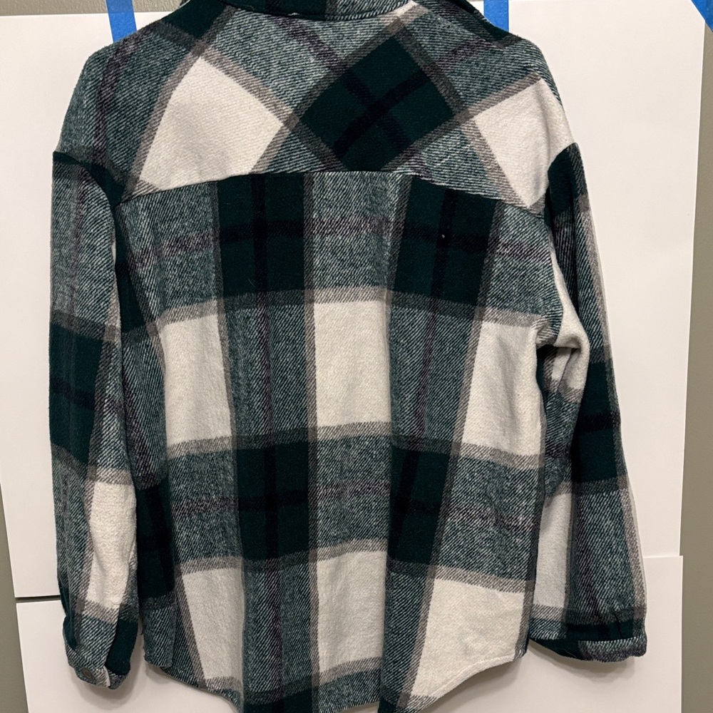 Plaid Button-Up Shacket - Picture 3 of 3